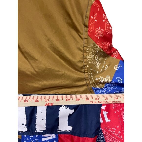 Elevate Mixed Print Spell Out Pull Over 1/2 Zip Hoodie Windbreaker Jacket Men's - Picture 6 of 9